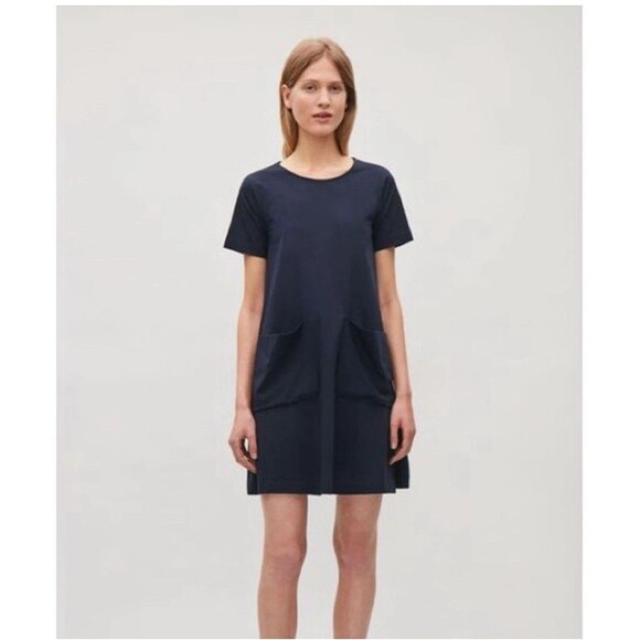 COS Oversized Shift Dress Architectural Pockets Minimalist Modern Capsule S - Picture 1 of 7